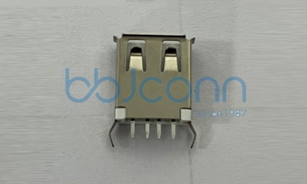 USB 2.0 AF 180度 弯脚直插 H=15.0 DIP 卷边 PBT白胶 铁壳（脚距15.3 特殊款）