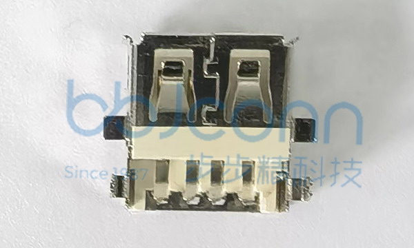 USB 2.0 90度 沉板破板式4.9 铁壳 白胶 卷边 L=14.0