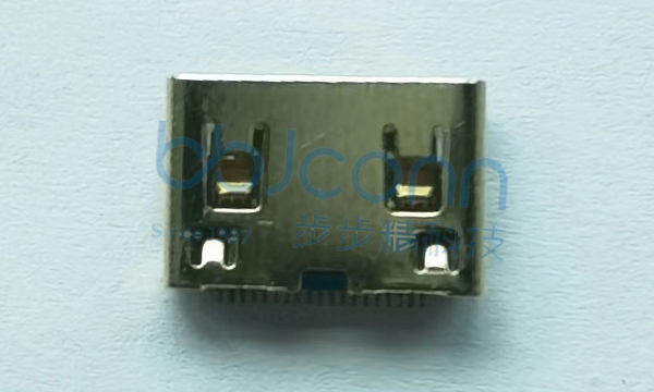 MINI HDMI 母座 四脚插带柱 L=7.6 端子镀金SMT 铜壳镀金
