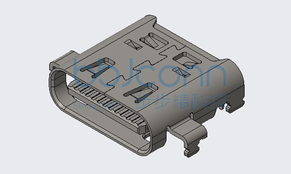 USB 4.0 TYPE-C 24P 母座 无后盖 单壳 四脚插 端子双排SMT 沉板1.08 L=8.17 CH=0.50 编带