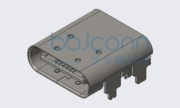 TYPE-C 16P 母座 L=9.14 CH=1.78 板上四脚插 双排DIP 端子脚长0.92