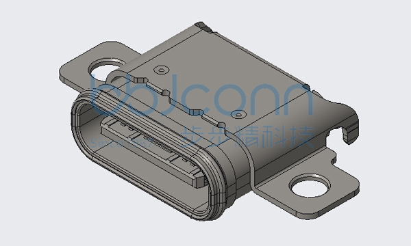 USB 3.1 TYPE-C 24P 防水母座 锁板式 双壳 端子双排SMT 沉板0.86 L=9.27 CH=0.70 IPX8 编带