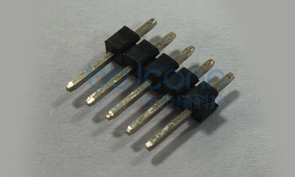 排针 PH2.54 H2.54 1x5P 180度 PC3.0 PA5.96 PB2.54 L11.5 6T 打K点
