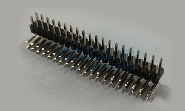 排针 2.54PH H2.5 2X20P 90度 PC4.0 PA4.0 PB6.9  L12.8-17.8  弯凹面 6T