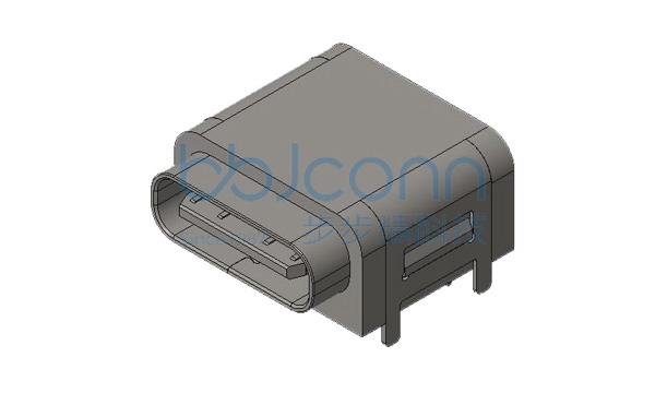 TYPE-C 24P 防水母座 L=10.35 CH=3.07 板上四脚插 带柱 端子SMT+DIP IPX7 带防水圈