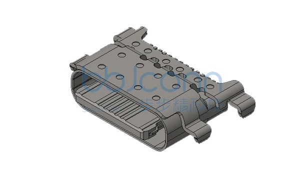 TYPE-C 16P 防水母座 双壳 沉板1.58 SMT 四脚插 带柱 舌片外漏1.0 L=7.60 CH=0.10 IPX6 不配防水圈