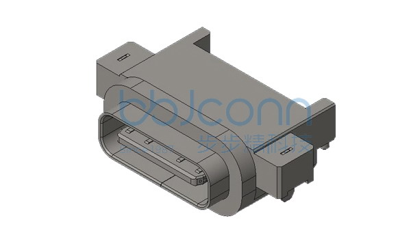 TYPE-C 16P 防水母座俩脚插沉板2.23 L=9.05 带柱IPX8 CH=0.30（ez-usbc-1121）