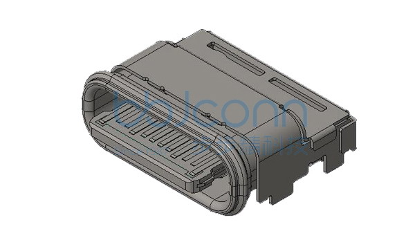 TYPE-C 16P 防水 母座 端子SMT 板上四脚插 L=7.50 CH=1.50 舌片外漏1.15 IPX8 编带