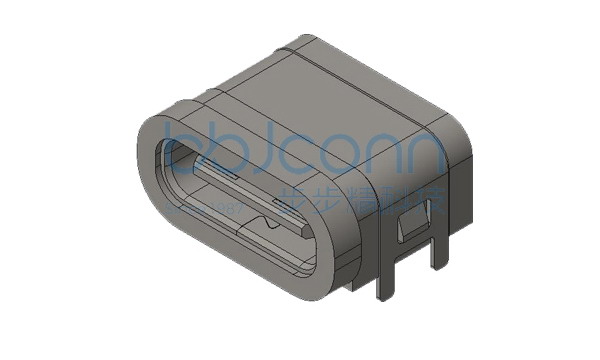 TYPE-C 16P 防水母座 板上四脚插 带柱 L=7.85 CH=2.38 IPX5 方形防水圈 编带