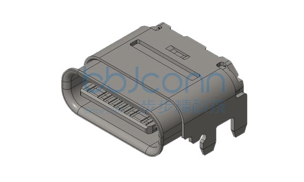 TYPE-C 16P 防水母座 板上四脚插 一体式 端子SMT L=8.0 CH=1.65 LCP橙胶 LIM款 IPX8 定制款 编带