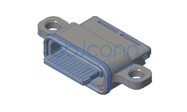 TYPE-C (Mate20) 24P 防水母座 锁板式 双排SMT 沉板1.60 舌片外露1.95 L=7.85 CH=0.37 IPX8 编带