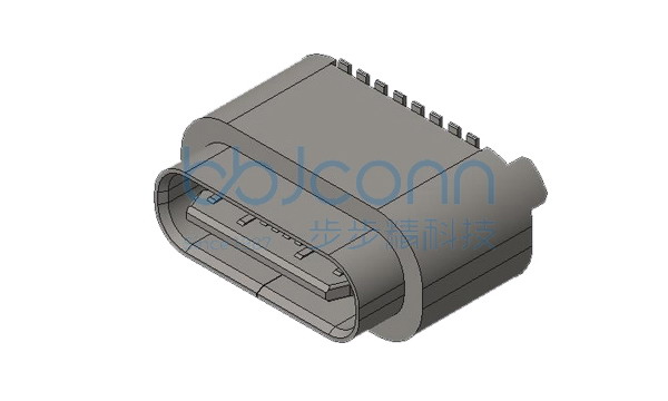 TYPE-C 16P 防水母座 直立式 带柱 H=6.77 端子SMT IPX8