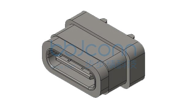 TYPE-C 16P 防水母座 直立式 四脚插 H=7.61 端子DIP IPX8