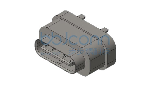 TYPE-C 16P 防水母座 直立式 DIP 四脚插 H=7.18 IPX7 编带