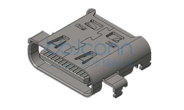 U4 40G速率 TYPE-C 24P 4.0 母座 无后盖单壳 四脚插 双排SMT 沉板1.00 L=8.17 CH0.58