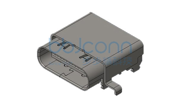 U4 40G速率 TYPE-C 24P 母座 有后盖双壳 六脚插脚长0.60带柱 双排SMT 沉板0.13 L=9.17 CH1.57 编带