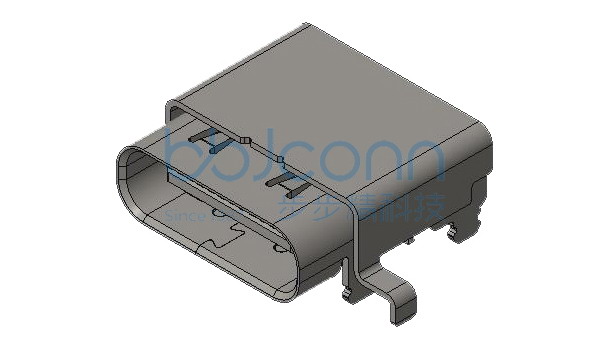 U4 40G速率 TYPE-C 24P 母座 有后盖双壳 六脚插脚长0.90带柱 双排SMT 沉板0.13 L=9.17 CH1.57 编带