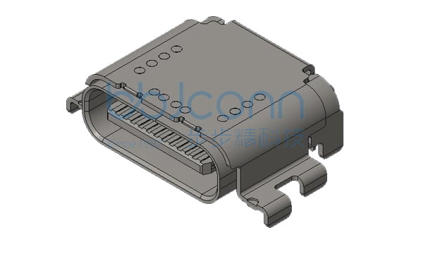 U4 40G速率 TYPE-C 24P 母座 有后盖双壳 六脚插 双排SMT 沉板0.23 L=8.21 CH1.32 编带