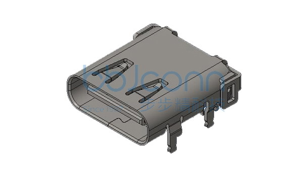 U4 40G速率 TYPE-C 24P 母座 板上四脚插 带柱7.20间距 带弹 端子SMT+DIP L=9.87 CH1.73 B款