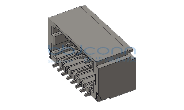 针座 SHLD 1.0-2x8P B型 双排卧贴4代 带扣 无柱 米黄色 加盖编带