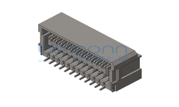 针座 SHLD 1.0-2x12P B型 双排卧贴4代 带扣 无柱 米黄色 加盖编带