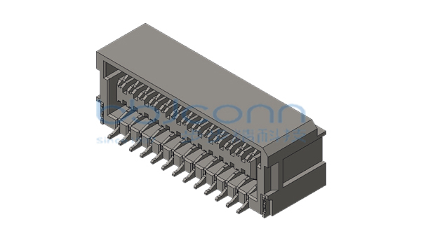 针座 SHLD 1.0-2x13P B型 双排卧贴4代 带扣 无柱 米黄色 加盖编带