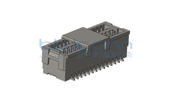 针座 SHLD1.0-2x14P B型 双排 立贴 带扣 4代 无柱 米黄色 加盖编带