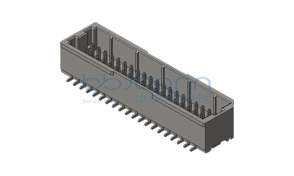 针座 SHD 1.0-2x20P B型 双排立贴1代 带柱 米黄色 加盖编带