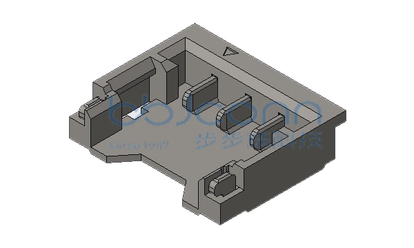 Molex 针座 B型 1.20-3P 卧贴 黑色 镀金GF