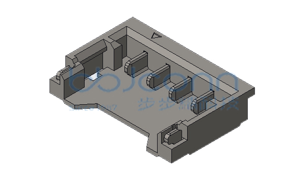 Molex 针座 B型 1.20-4P 卧贴 黑色 镀金GF