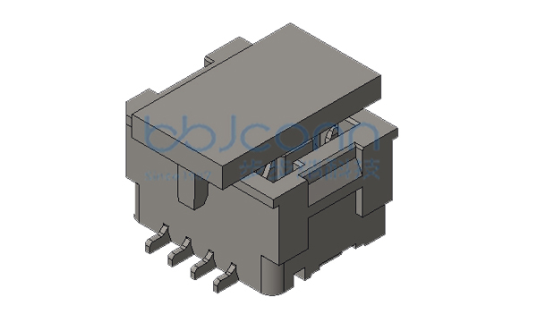 针座 SHLD 1.0-2x4P 双排 立贴 带扣 米黄色 编带