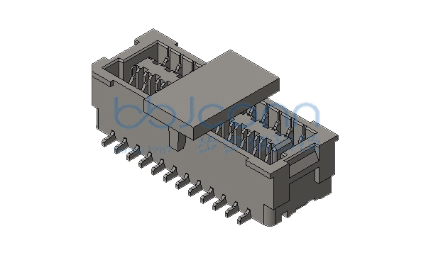 针座 SHLD 1.0-2x12P 双排 立贴 带扣 米黄色 编带