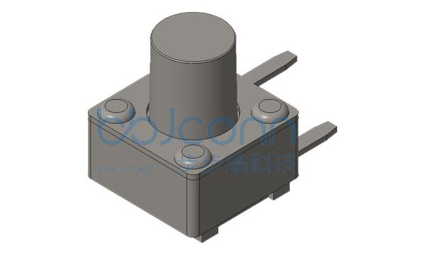 轻触开关 6x6x7.0 边三脚DIP 不锈钢弹片 红柄 260GF 袋装