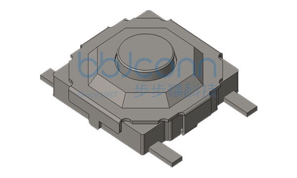 轻触开关 4x4x1.5 铜纽 平脚 中心接地 镀银 八边形 180g 100万次