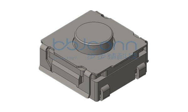 轻触开关 6.2x6.2x3.5 U型(包脚) 蓝色硅胶按钮  160gf