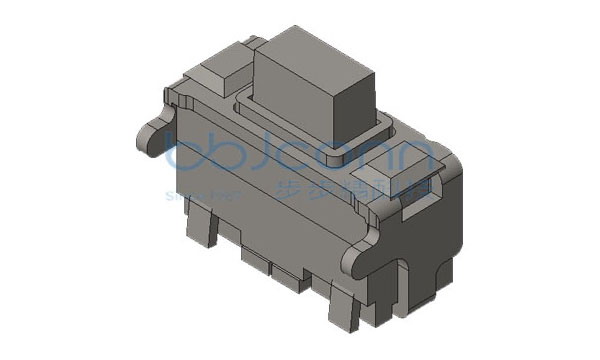 轻触开关 2X3X2.9H 双层全包 侧按支架 白色基座 黑色按钮 白色盖板 160g 三簧片 20万次寿命