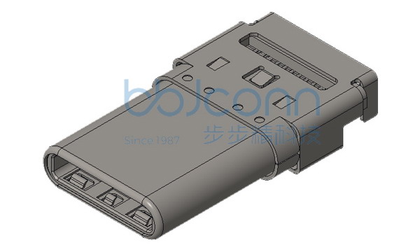 TYPE-C 24P 公头 拉伸款 沉板1.30 双排SMT 两脚插 L=15.50 编带