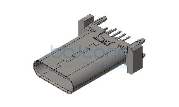 TYPE-C 16P 母座 直立式 四脚插 端子DIP H=17.50 吸塑盒装