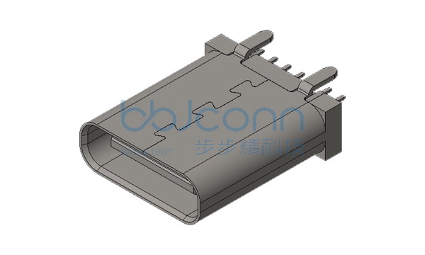 TYPE-C 14P 母座 直立式 H=10.50 四脚插 端子DIP