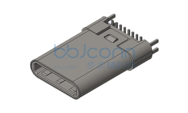 TYPE-C 16P 公头 直立式 贴片 两脚插 端子SMT H=11.94 黑胶 加盖
