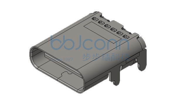TYPE-C 16P 板上四脚插 带柱 端子SMT 无弹片 L=10.0 CH=1.68 镀金30u 编带
