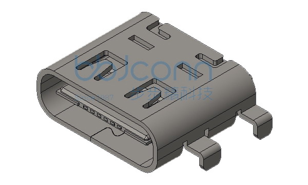 TYPE-C 16PIN 母座 四脚插 端子SMT 有带弹 沉板0.80 L=7.35 CH=0.77