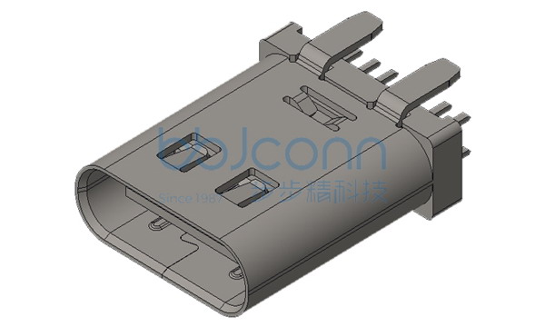 TYPE-C 14P 母座 直立式 H=11.0 外壳带弹 四脚插 端子DIP (B款)