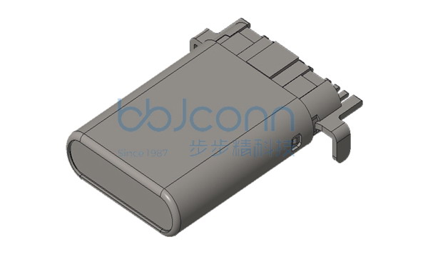 TYPE-C 公头 前8+4P后7+2P L=12.20 沉板1.05 两脚插 单排SMT 拉伸款