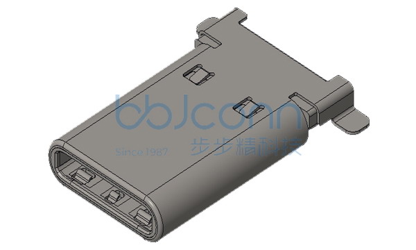 TYPE-C 24P 公头 拉伸款 沉板0.95 双排SMT 两脚贴板 L=13.75 编带