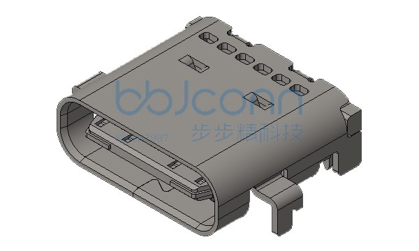 TYPE-C 24P 母座 沉板0.8 双排SMT 四脚插 L=7.90 CH=0.78 编带