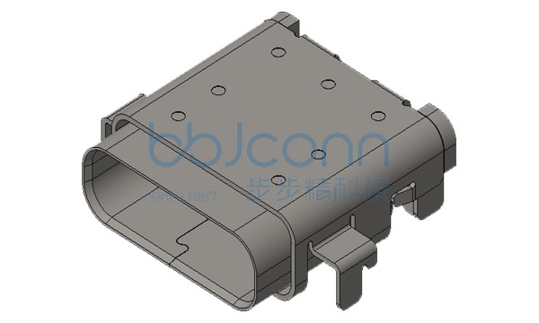 TYPE-C 24P 母座 L=9.95 CH=0.60 沉板1.10 双壳 四脚插 端子双排SMT