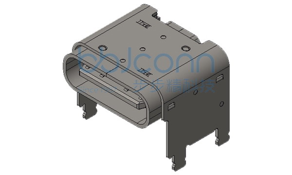 TYPE-C 16P 母座 端子镀金3u SMT L=8.0 垫高3.0 CH=4.58 带柱 无翻边 脚长1.40 编带