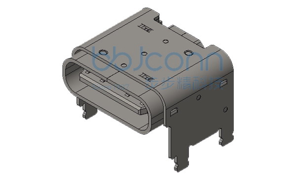 TYPE-C 16P 母座 板上四脚DIP 垫高2.5 带柱 端子SMT L=8.0 CH=4.05 编带