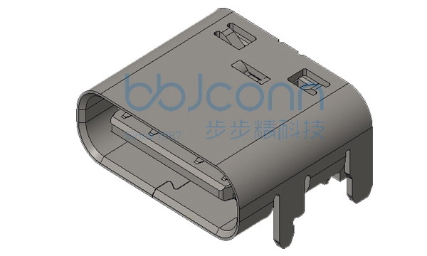 TYPE-C 16PIN 母座 L=7.35 CH=1.67 板上一体式 铜合金端子SMT (5A)